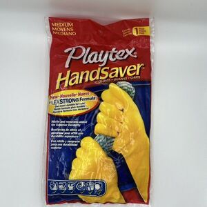 1 Pair Playtex HandSaver Gloves Medium 2008 Yellow Brand‎ New